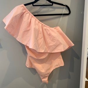 NWOT Do + Be Pink One Shoulder Bodysuit